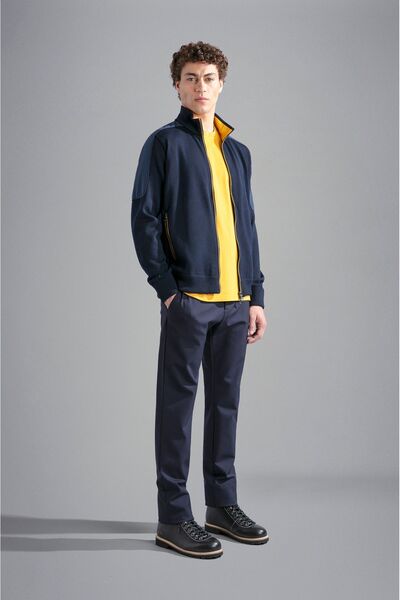 PAUL&SHARK MEN'S ZIPPED PULLOVER C.W. WOOL