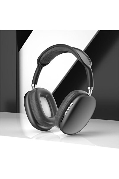 LESGO P9 Pro Max Kablosuz 5.0 Mikrofonlu Bluetooth Kulaklık Siyah 2024 Vers Kafa Üstü Gerçek Yastıklı