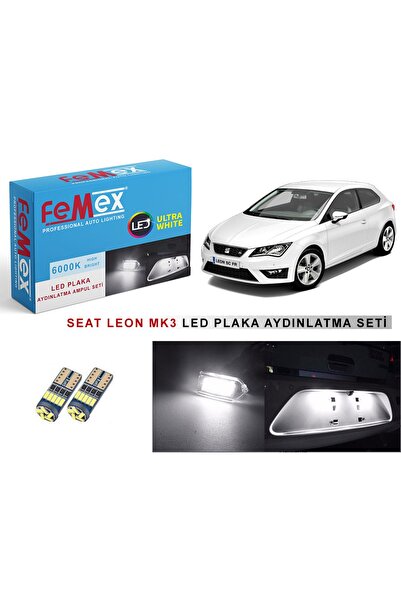 FEMEX Seat Leon Mk3 LED Plaka Aydınlatma Ampul Seti FEMEX Parlak Beyaz