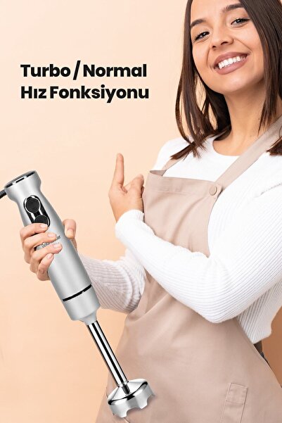 GOLDMASTER Maximix Silver 1000 Watt 4 Blades Stainless Steel Turbo Speed Adjustable Hand Blender