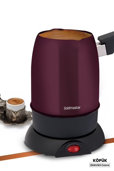 GOLDMASTER Foam Purple Double Mouth Stainless Steel Electric Coffee Pot