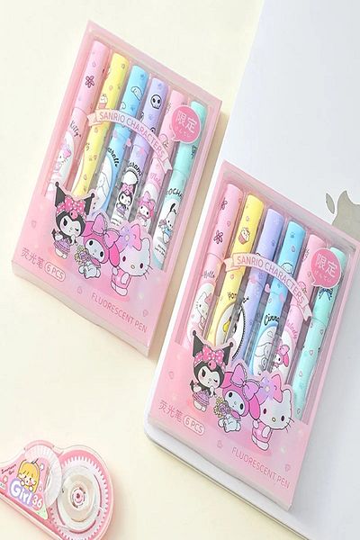 Bold Grup Sanrio Hello Kity Kuromi 6-Piece Highlighter