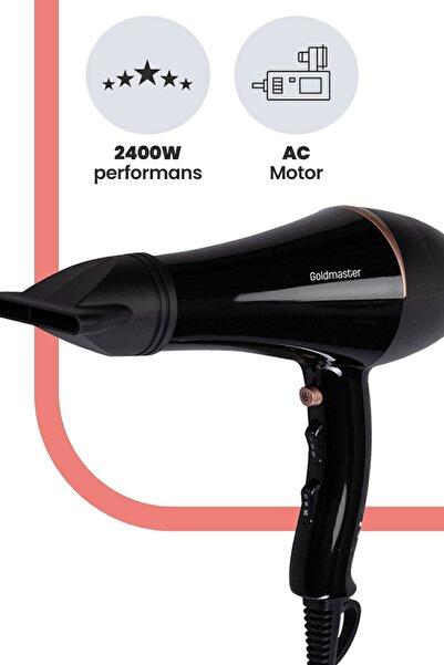 GOLDMASTER Helen Profesyonel Turbo Ultra Ince Kuaför Fön Makinesi Ve Difüzör Başlıklı Saç Kurutma Fön Makinesi