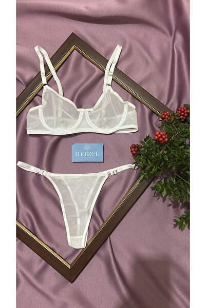 MAİZEN Γυναικείο Σετ Λευκό Σουτιέν - Σετ Νυφικό Σουτιέν (BRIDE)