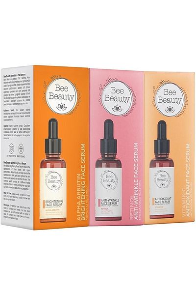 Bee Beauty فيتامين C مضاد للأكسدة + ألفا أربوتين لتفتيح البشرة + مصل ريتينول للوجه مضاد للتجاعيد