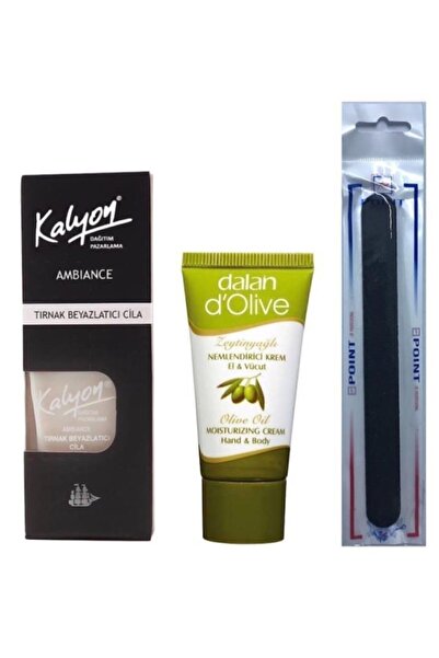 Kalyon Tırnak Beyazlatıcı Cila + Dalan Krem 20 Ml + Tırnak Törpüsü
