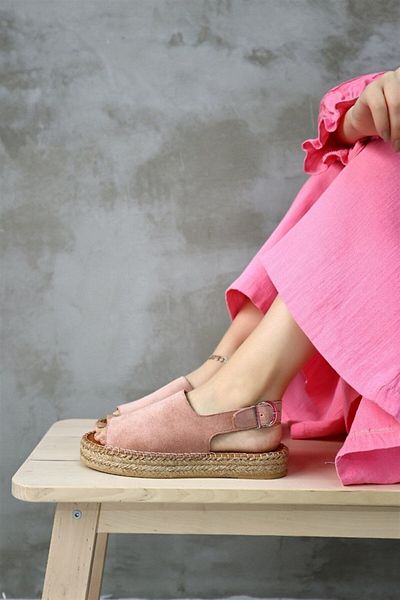 NILUFARR Arya Powder Suede Genuine Leather Women's Espadrille Sandals