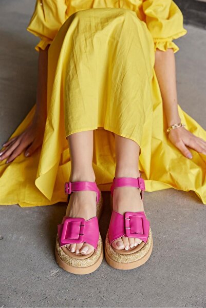 NILUFARR Ola Pink Genuine Leather Women's Sandals