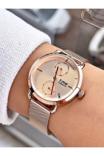 Timewatch Wicker Plain Women's Wristwatch - Rose Color, Functions Active, Tw.215.4Rrr