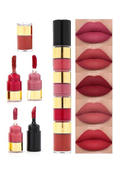 ROWENAROSE 5-Piece Matryoshka Pencil Lipstick Set - Nesting 02