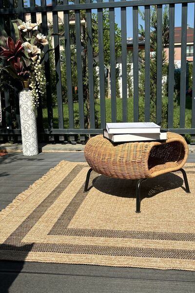 Cool Halı Mocha 668 Siyah Halı Kilim Salon Mutfak Koridor Kesme Yolluk Jüt Ha...