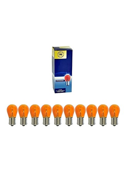 TAS 10 Adet 12v 21w 93 Turuncu Amber Sinyal Ampulü 10x Py21w Uyumlu