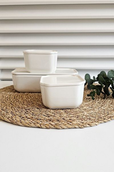 GULHANILE 6 Pieces Porcelain Breakfast Set with Lid - 3 Pieces