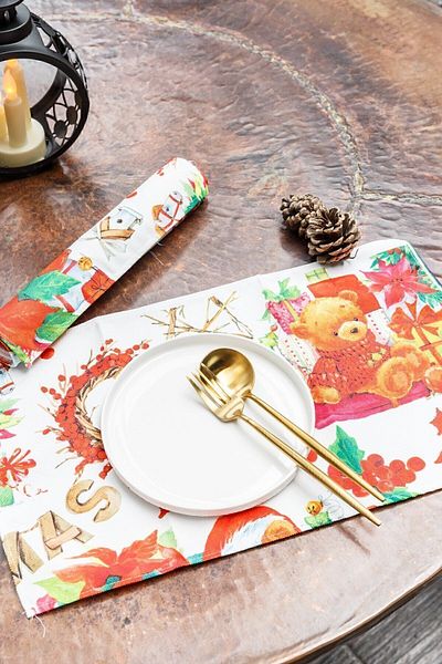 Arma House Set of 2 New Year's Duck Linen American Service 30 x 40 cm
