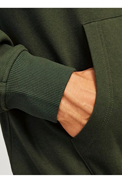 Jack & Jones Kapüşon Yaka Haki Erkek Sweatshırt 12256841_JJHAKKAI SWEAT HOOD