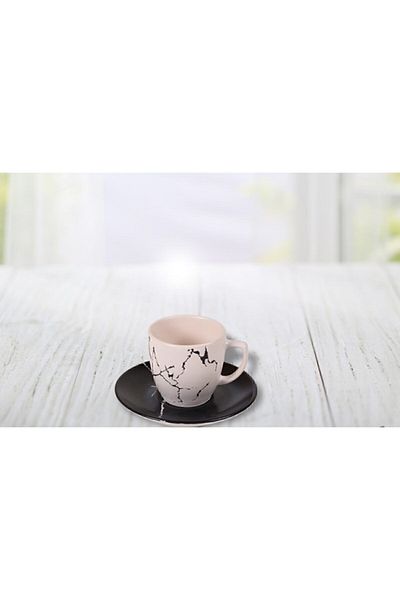 Keramika Matte Colored Coffee Cup Set 12 Pieces for 6 Persons