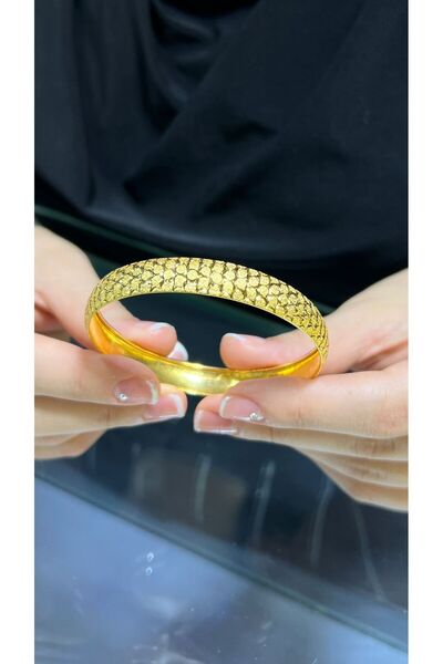 10 gr (GRAM) Kumlu Bal Peteği Desenli Yatırımlık İşçiliksiz Bilezik 22 Ayar Altın