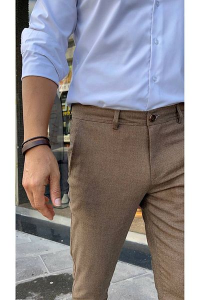 ACTUAL Men's Slim Fit Chino Pants - 1371-Camel
