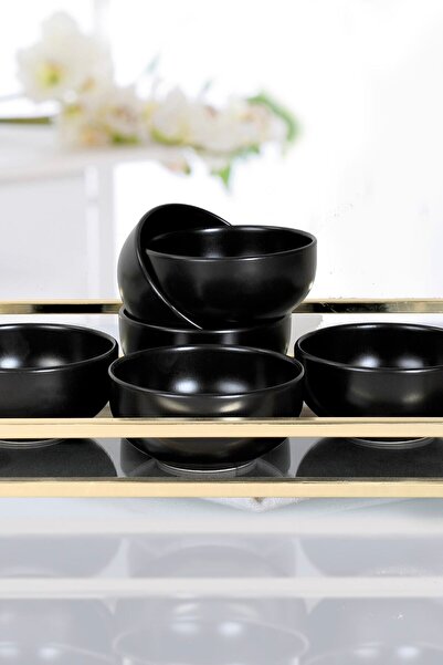 Keramika Mat Siyah Çorba Kasesi 12 Cm 6 Adet