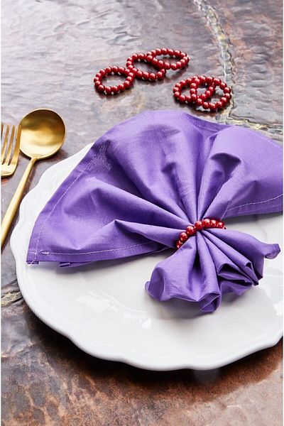 Arma House 6-Piece Red Glass Pearl Napkin Ring