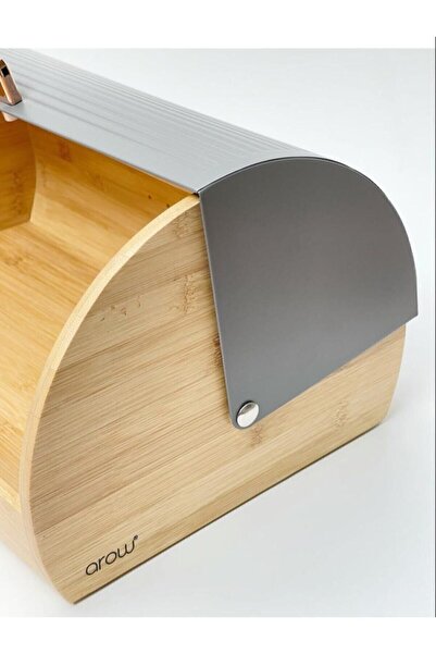 AROW Bamboo Gray Luxury Bread Rack with Metal Rail System Cover Dgdk7767 Fma03744