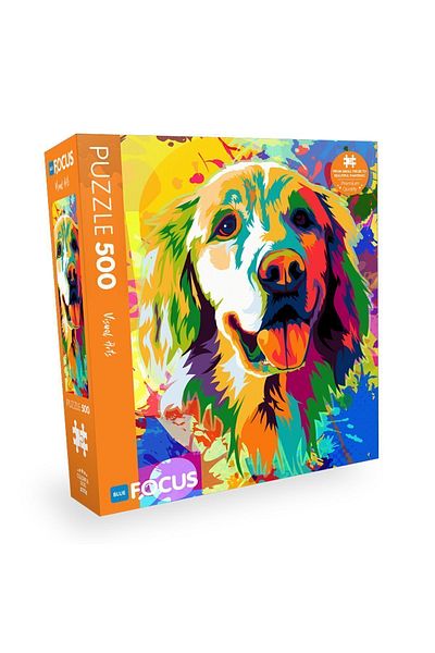 Blue Focus Colorful Dog Patterned 500 Piece Puzzle
