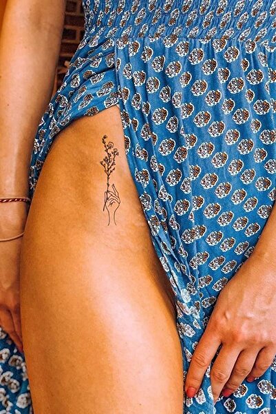 Hilvera Flowers Tattoo Çiçek Bacak Bilek Geçici Dövme