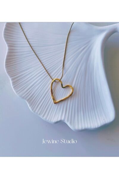 jewine studio Women's Heart 316 L Steel Necklace