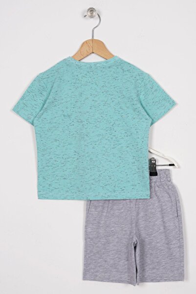 zepkids Boy's Shorts Set - Mint Gray with Pocket Detail