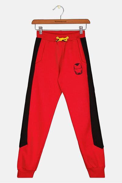 Avengers x Difuzed Kids Boy Graphic Print Jogger Pants, Red