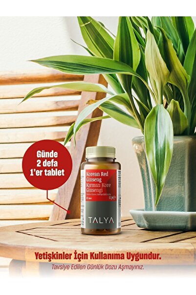 Talya Korean Red Ginseng Kırmızı Kore Ginsengi Ekstresi Içeren Takviye Edici Gıda, 60 Tablet