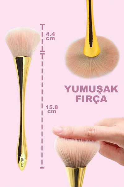 MUJGAN Curved Gold Blush Brush