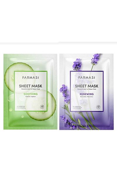 Farmasi Renewing Lavender&Soothing Cucumber Paper Mask (2 pieces)