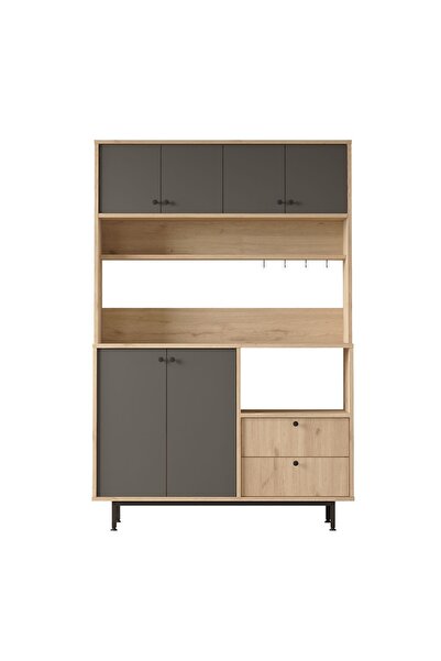 Yurudesign Royce Serisi Kahve Köşesi Çok Amaçlı Dolap Mutfak Dolabı Sepet-Antrasit RE5-SA