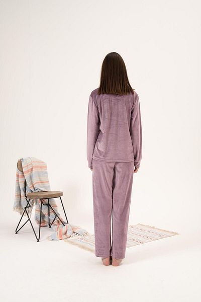 Estiva Women's Winter Velvet Fashion Pajama Set