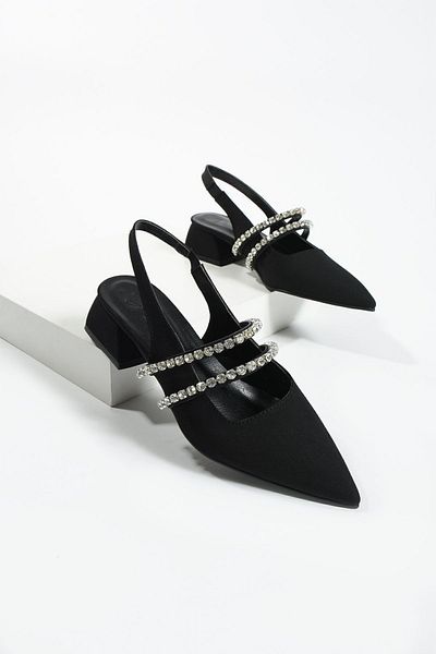 DUXAL SHOES дамски стилни балеринки с камъни-висок ток-LNDA