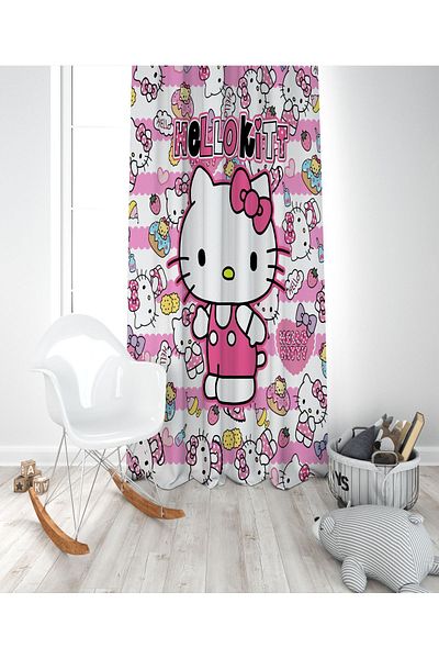 EVSEHOMES Hello Kity Digital Printing Single Wing Fon Curtain