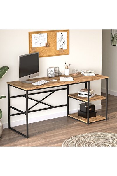 Yurudesign Voyage Metal Çalışma Masası Raflı 160cm Vg28-a Çam