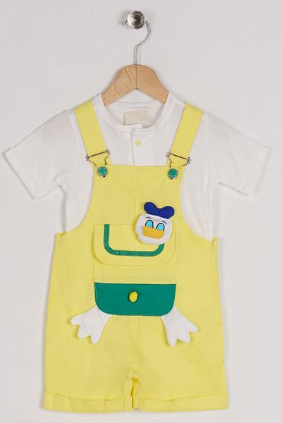 zepkids Strappy Donald Figured Ten Pocket Detailed Yellow Colored Boy's Shorts