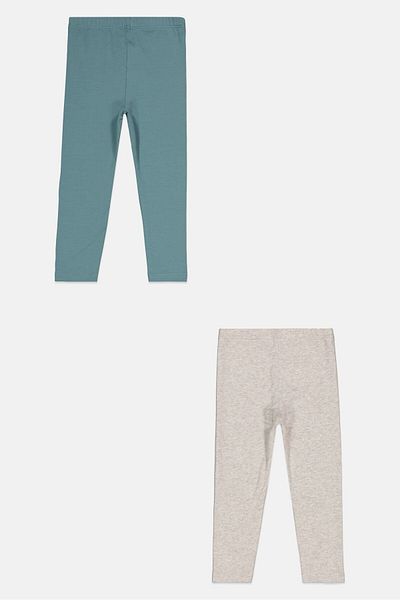 Tchibo Toddlers Girl 2 Packs Leggings, Grey Combo