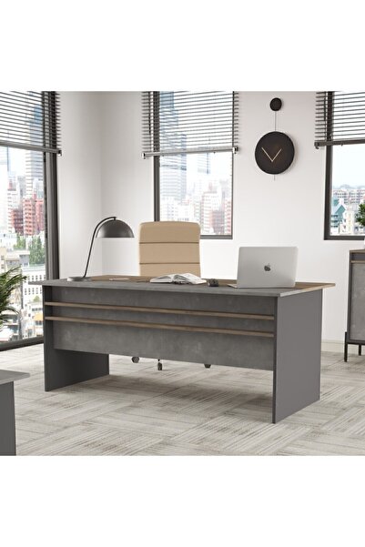 Yurudesign Vista A Ofis Masası 180cm*90cm Kahve-Beton-Antrasit VS1-CGA