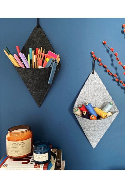 did homeware Helle Hangable Felt Basket Organizer Set