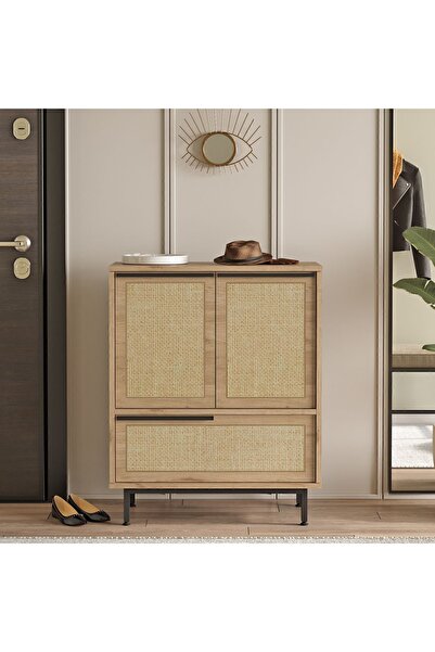 Yurudesign Ocean Ayakkabılık Çok Amaçlı Dolap 3 Kapaklı Metal Ayaklı Uv Baskı...