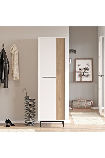 Yurudesign Artego Ayakkabılık Metal Ayaklı 9 Raflı Sepet-Beyaz AG2-WS