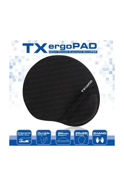 TX Gryl Plus Black Gel Wrist Rest Mousepad - 250X220X5Mm Acmpad01 Byrblsm 1022830   Legur 1049022