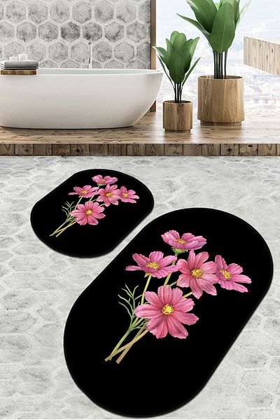 Chilai Home Set de 2 covorașe de baie Sitivo negre Djtbanyo