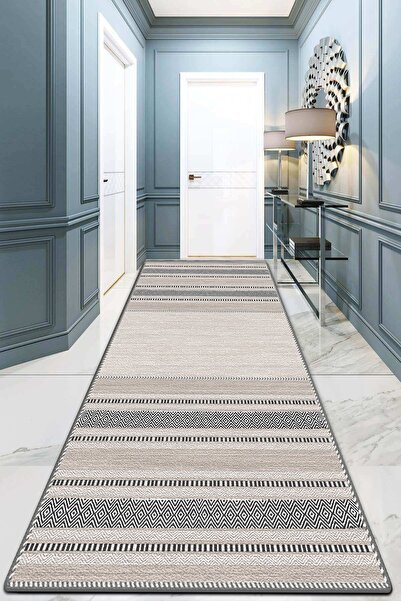 Chilai Home Randig Yolluk Halı Kaymaz Taban Yıkanabilir Rulo Kesme Yolluk. Djth