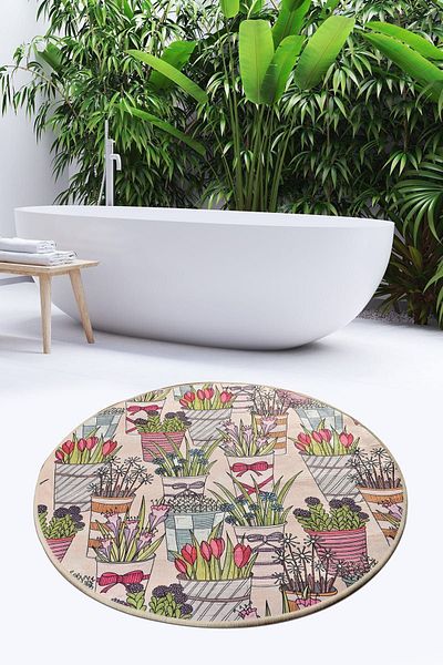 Chilai Home Διάμετρος γλάστρας 100 cm Μοκέτα μπάνιου Djth
