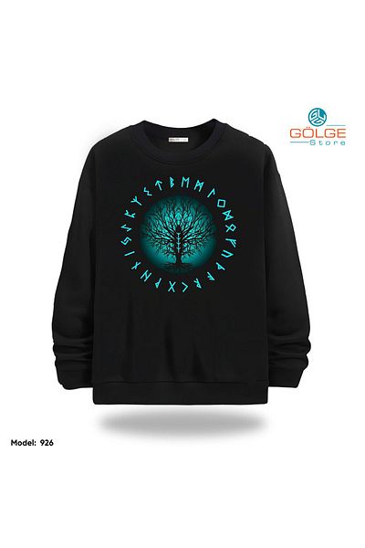 Gölge Store Viking Chest Printed Slimfit Crew Neck 2 Thread Unisex Sweatshirt