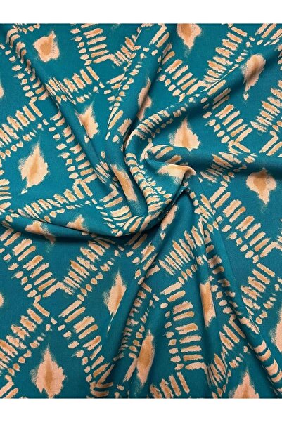 feminen Viskon Turkuaz Renk Kumaş Çiften